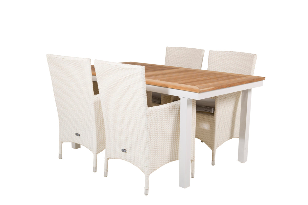 Venture Design Malin & Panama Matstolar Vit + Matbord 160 x 90