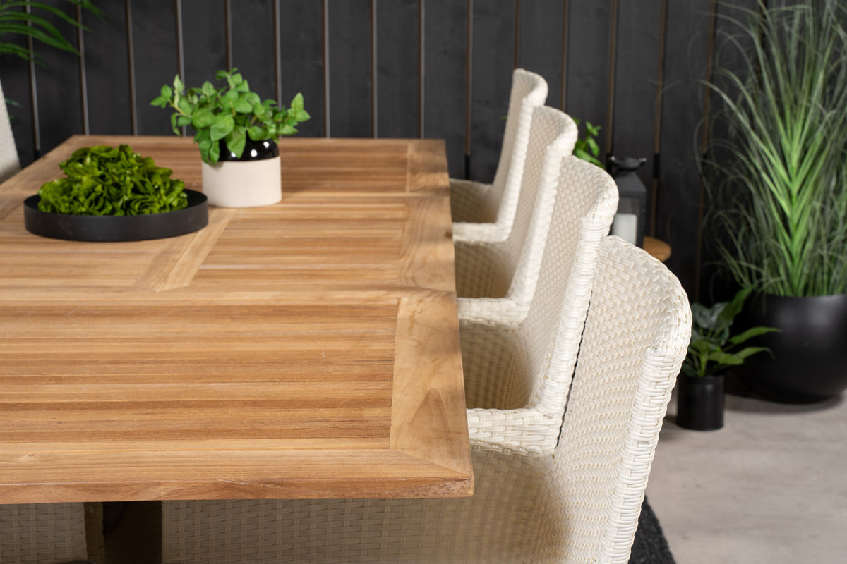 Venture Design Malin & Panama Matstolar Vit + Matbord 160 x 90