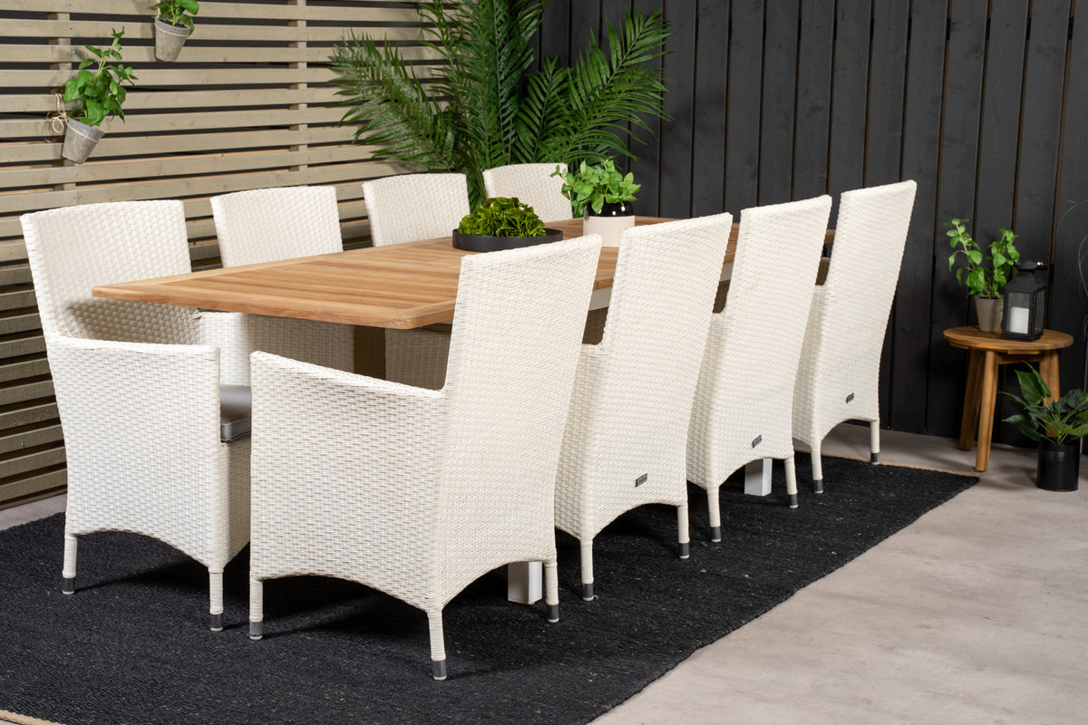 Venture Design Malin & Panama Matstolar Vit + Matbord 160 x 90