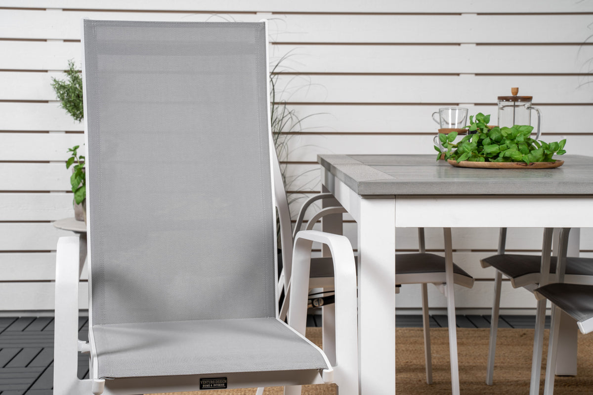 Venture Design Albany & Copacabana Matbord 152x90 + Reclinerstolar Grå
