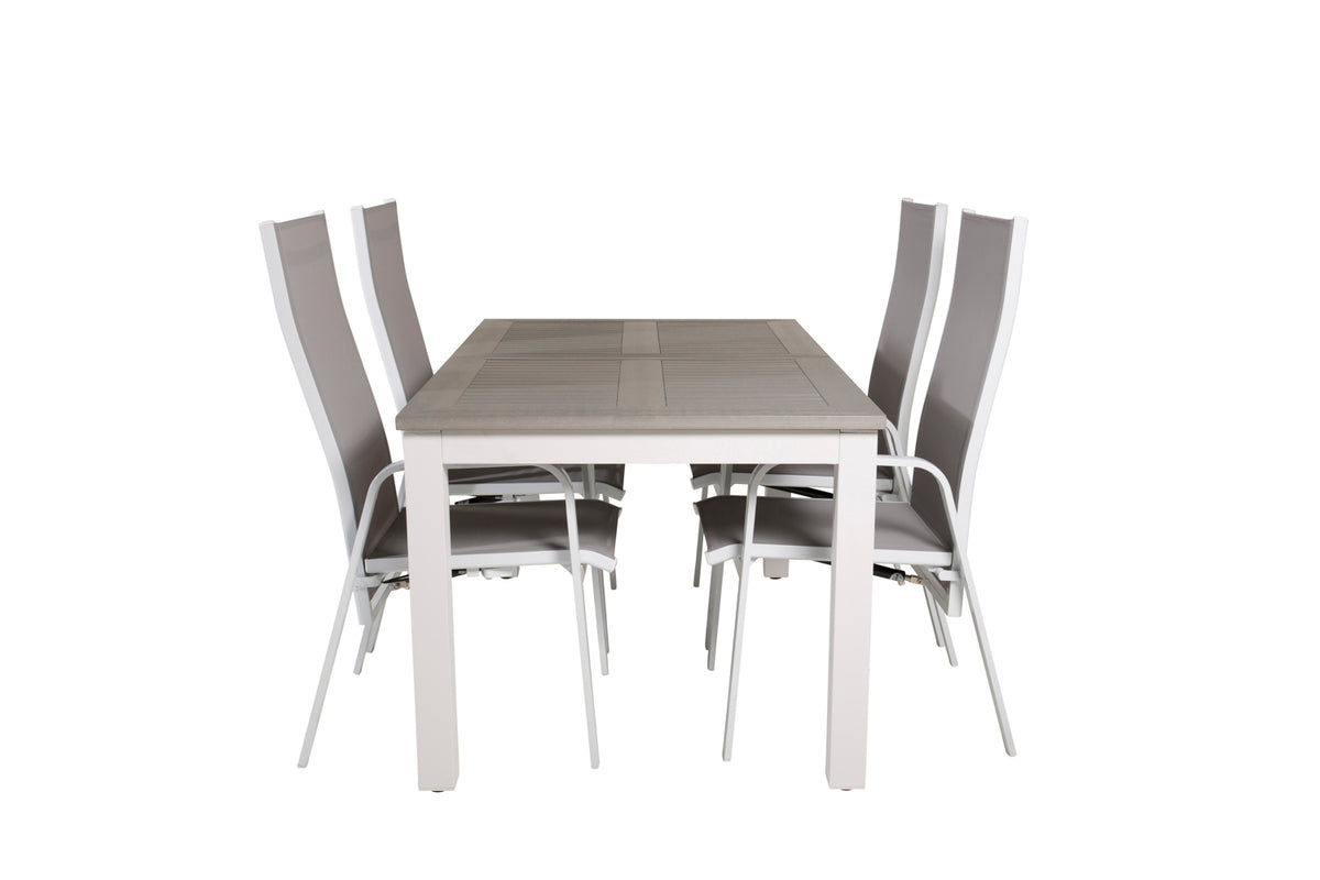 Venture Design Albany & Copacabana Matbord 152x90 + Reclinerstolar Grå