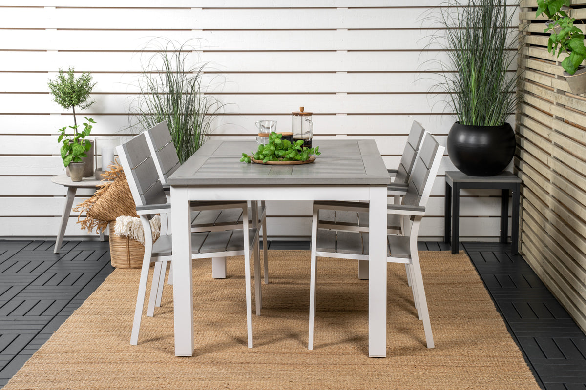 Venture Design Albany & Levels Matbord 152x90 + Matstolar Grå
