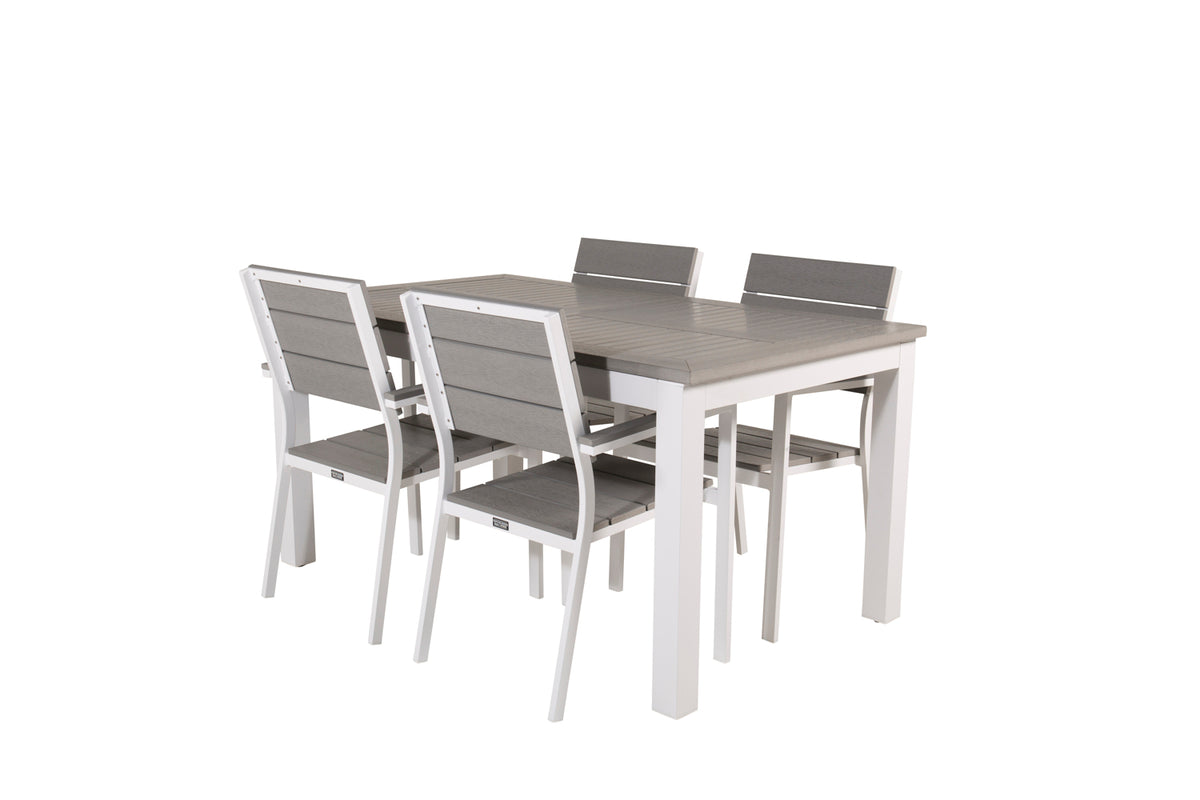 Venture Design Albany & Levels Matbord 152x90 + Matstolar Grå