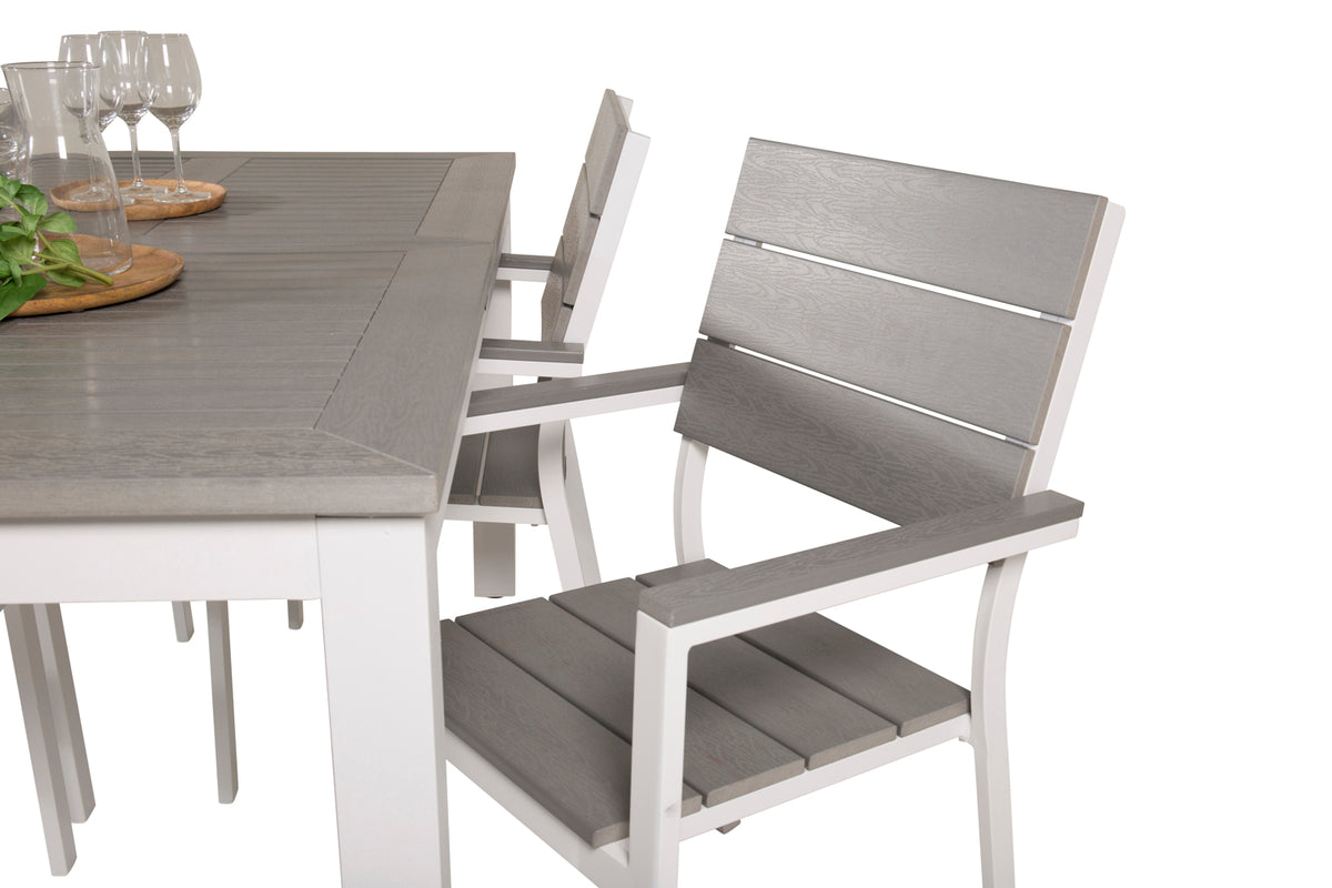 Venture Design Albany & Levels Matbord 152x90 + Matstolar Grå