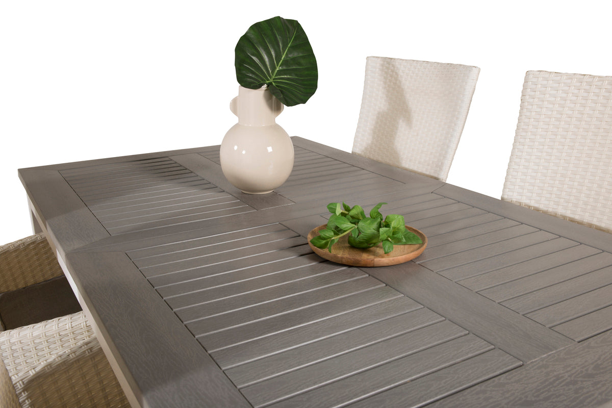 Venture Design Albany & Padova Matbord 152x90 + Reclinerstolar Vit