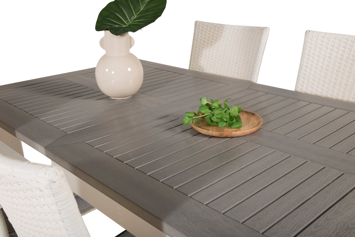 Venture Design Albany & Anna Matbord 152x90 + Matstolar Vit
