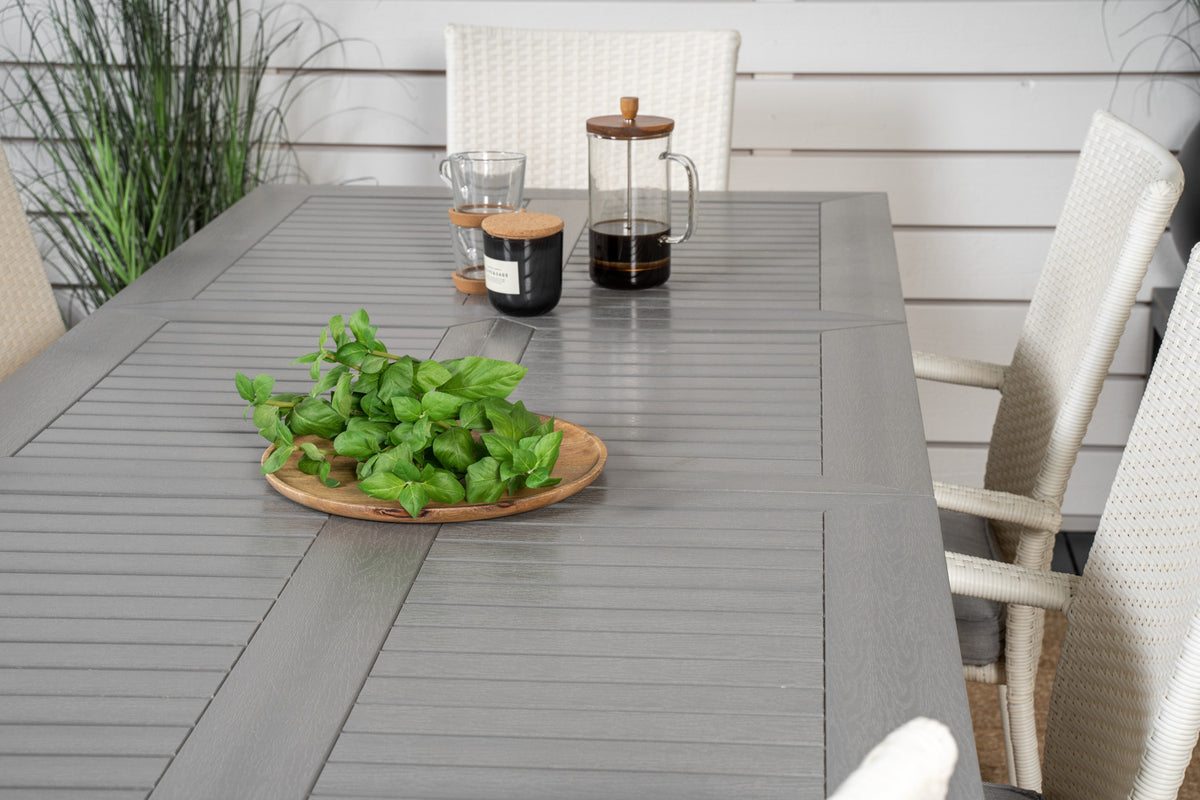 Venture Design Albany & Anna Rektangulära Matbord 152 x 90 Vit + Matstolar 2-pack Vit