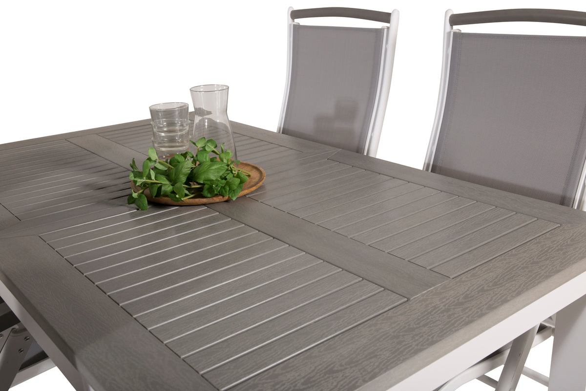 Venture Design Albany Rektangulära Matbord 152 x 90 Vit + Positionsstolar 2-pack Vit
