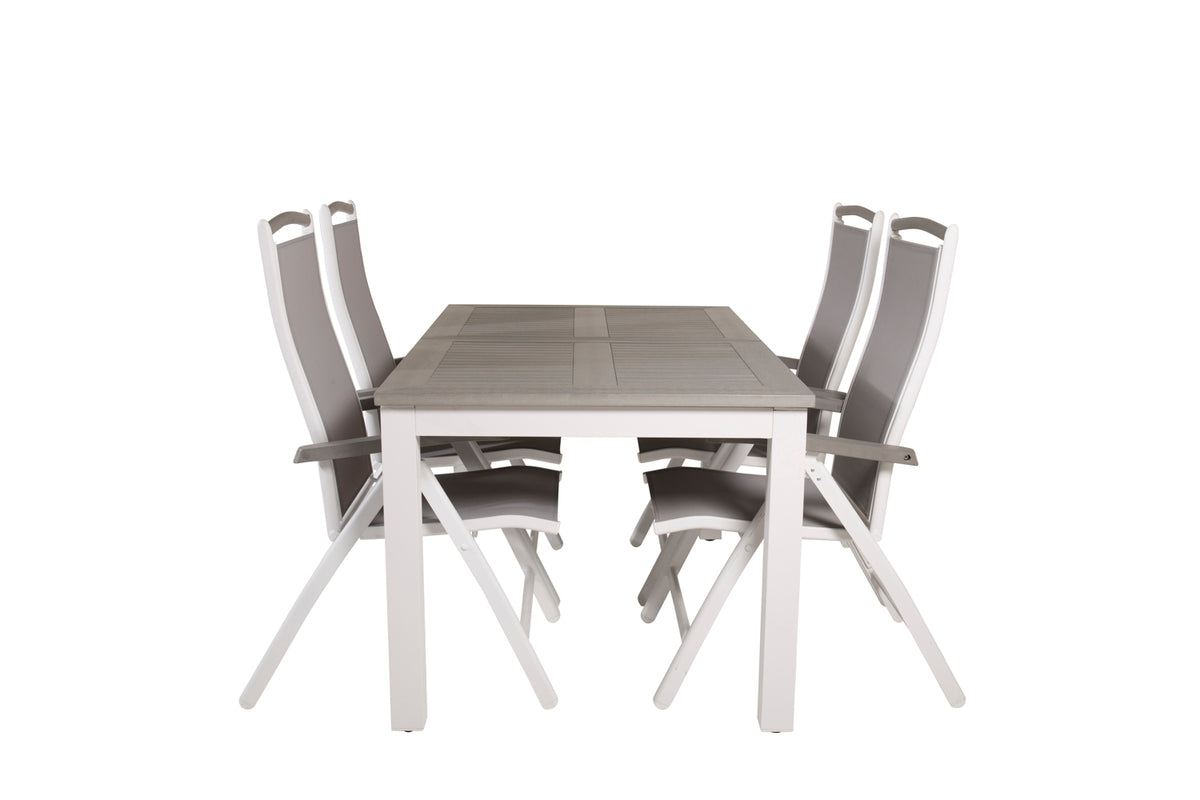 Venture Design Albany Rektangulära Matbord 152 x 90 Vit + Positionsstolar 2-pack Vit