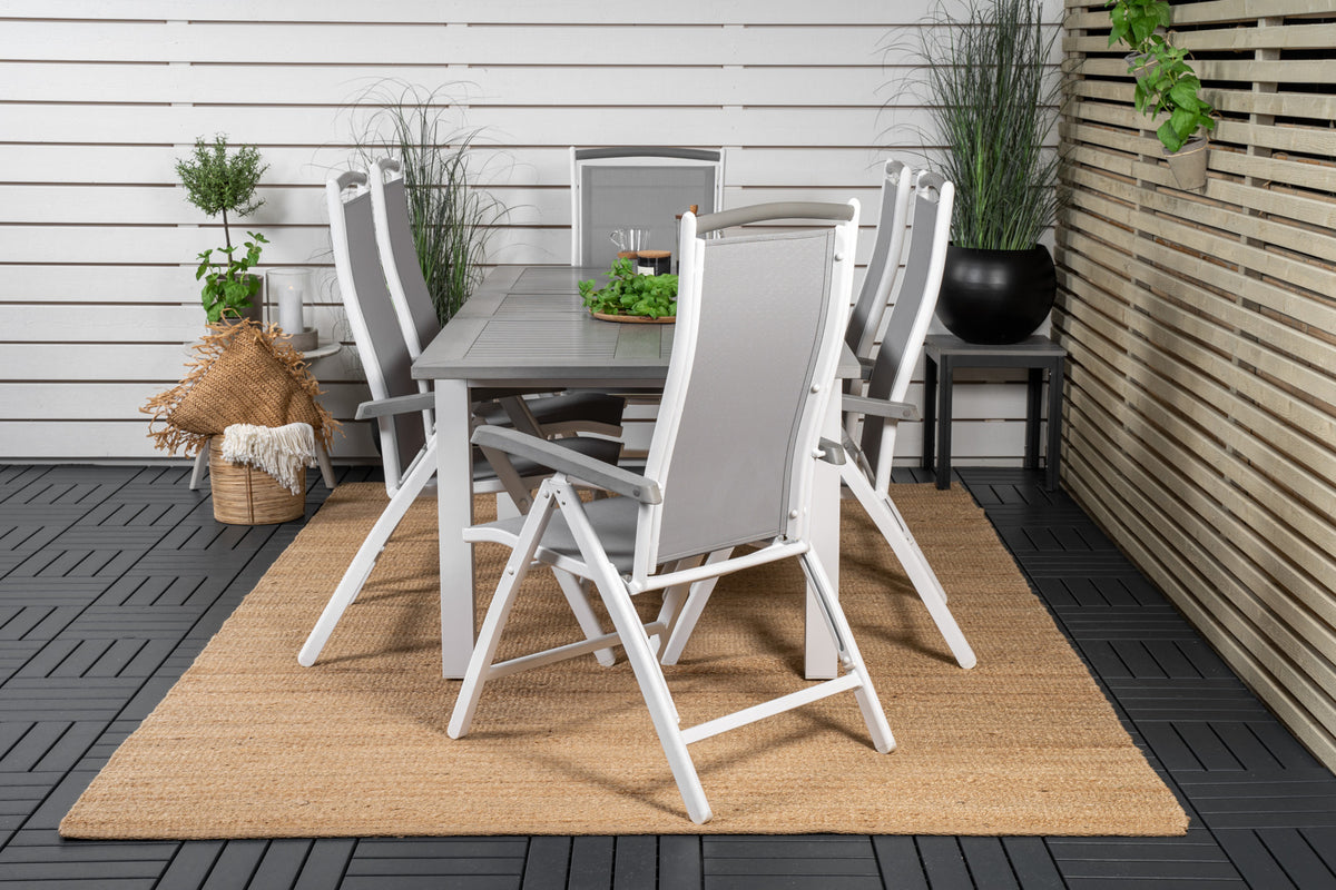 Venture Design Albany Rektangulära Matbord 152 x 90 Vit + Positionsstolar 2-pack Vit