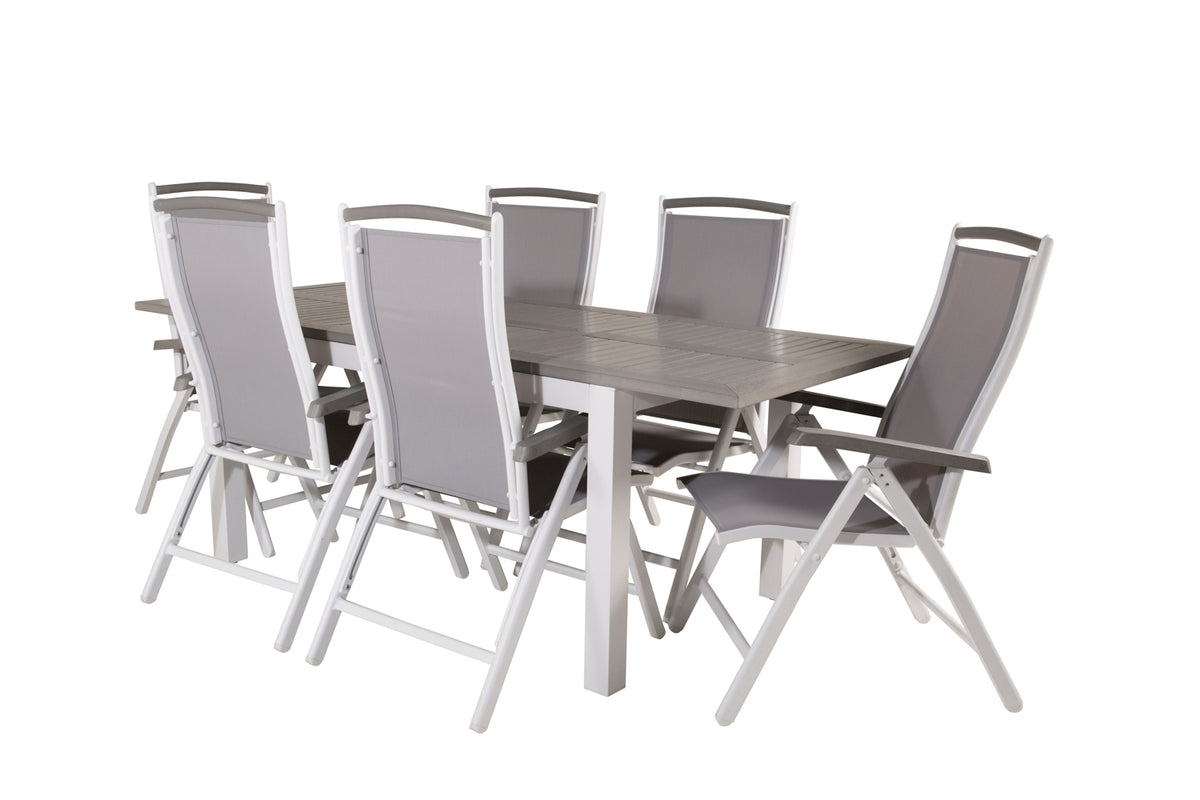 Venture Design Albany Rektangulära Matbord 152 x 90 Vit + Positionsstolar 2-pack Vit