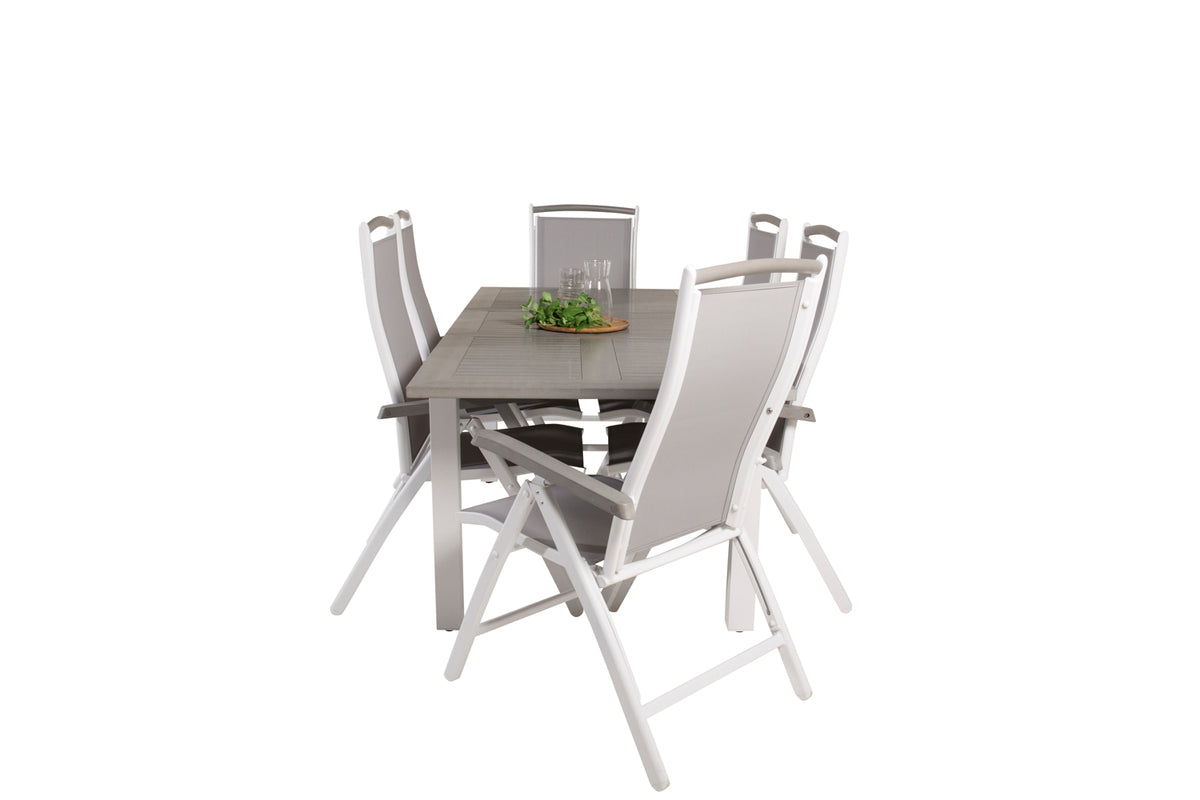Venture Design Albany Rektangulära Matbord 152 x 90 Vit + Positionsstolar 2-pack Vit