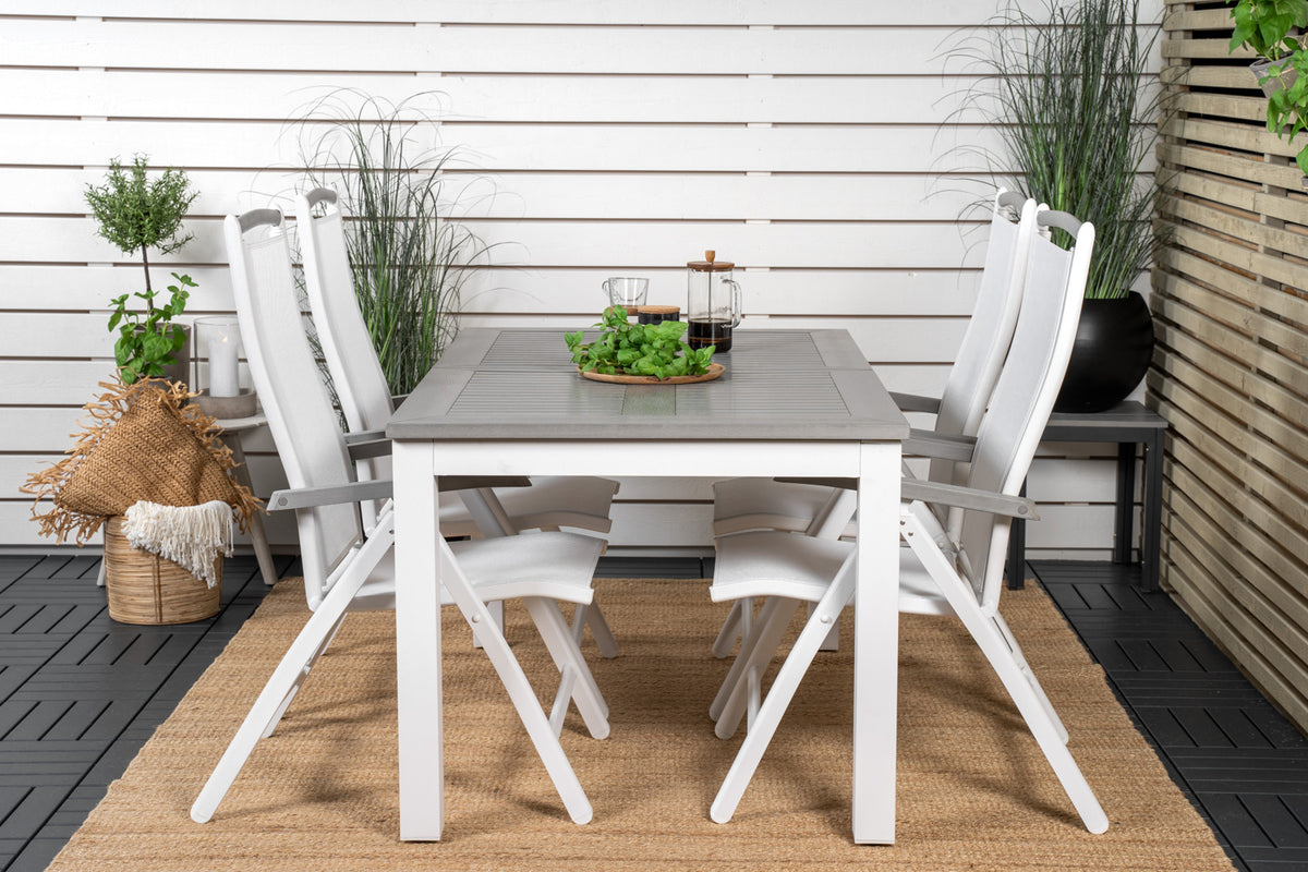 Venture Design Albany Matbord 152x90 + Positionsstolar Vit