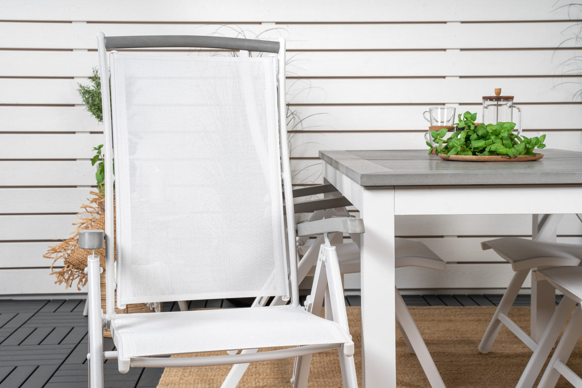 Venture Design Albany Matbord 152x90 + Positionsstolar Vit