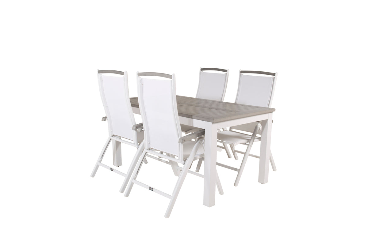 Venture Design Albany Matbord 152x90 + Positionsstolar Vit
