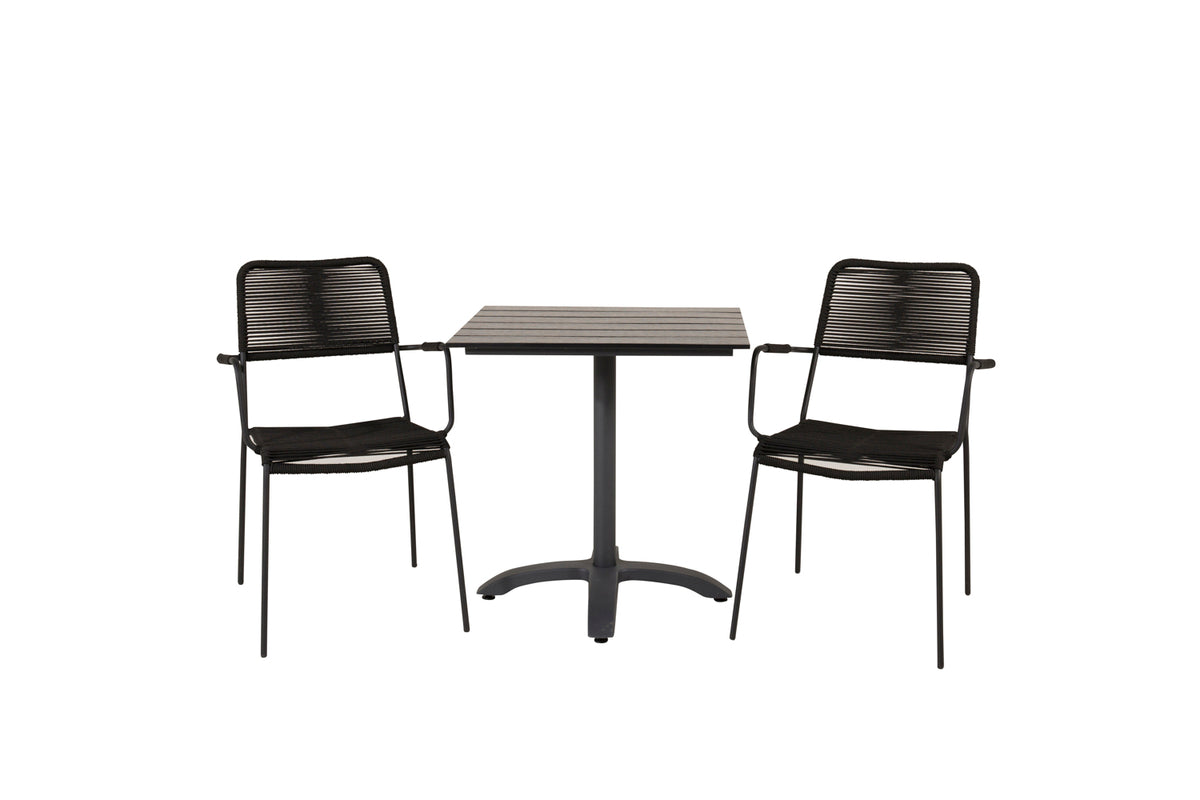 Venture Design Venture Home Colorado & Lindos Cafébord 70x70 + Matstolar Svart