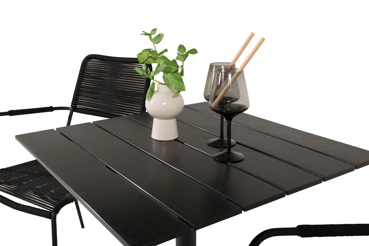 Venture Design Venture Home Colorado & Lindos Cafébord 70x70 + Matstolar Svart