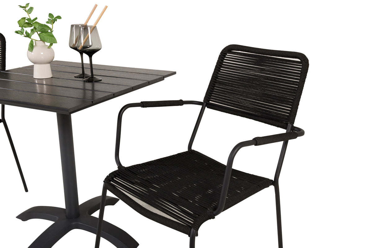 Venture Design Venture Home Colorado & Lindos Cafébord 70x70 + Matstolar Svart