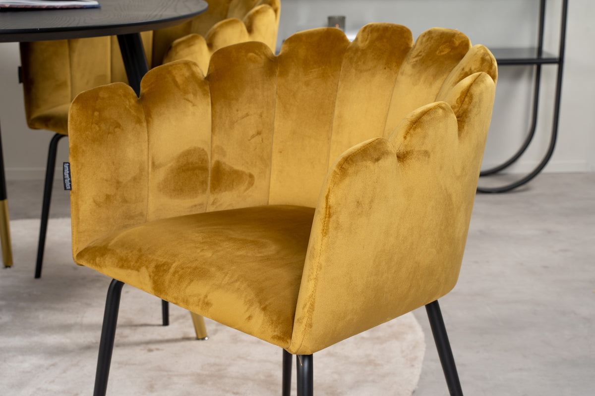 Venture Design Limhamn & Dipp Matstolar Gul + Matbord ⌀115