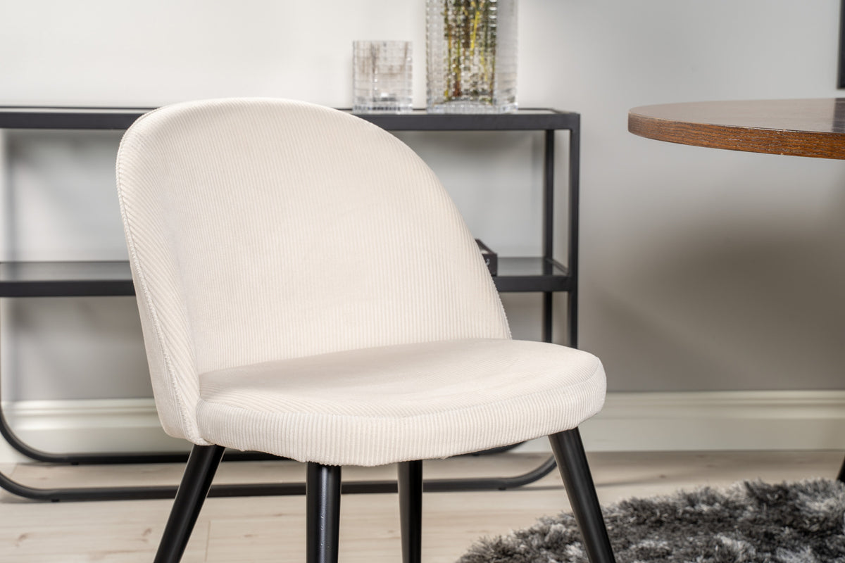 Venture Design Copenhagen & Velvet Matbord ⌀140 + Matstolar Vit