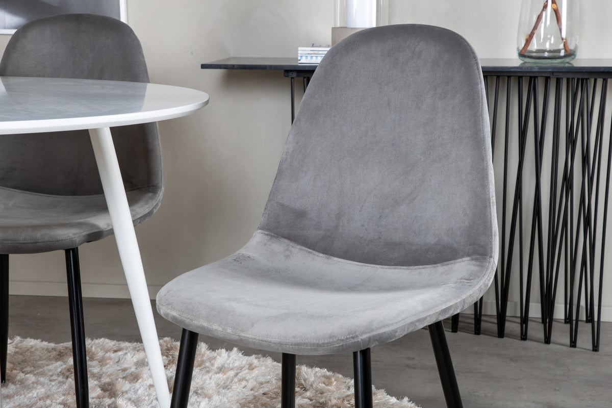 Venture Design Plaza & Polar Runda Matbord ⌀100 Vit + Matstolar 2-pack Grå