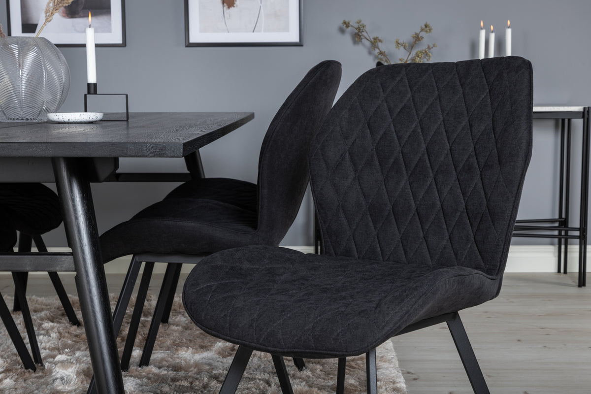 Venture Design Sleek & Gemma Matbord 95x195 + Matstolar Svart