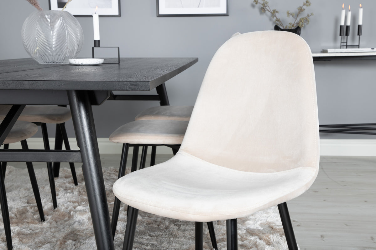 Venture Design Sleek & Polar Matbord 95x195 + Matstolar Beige