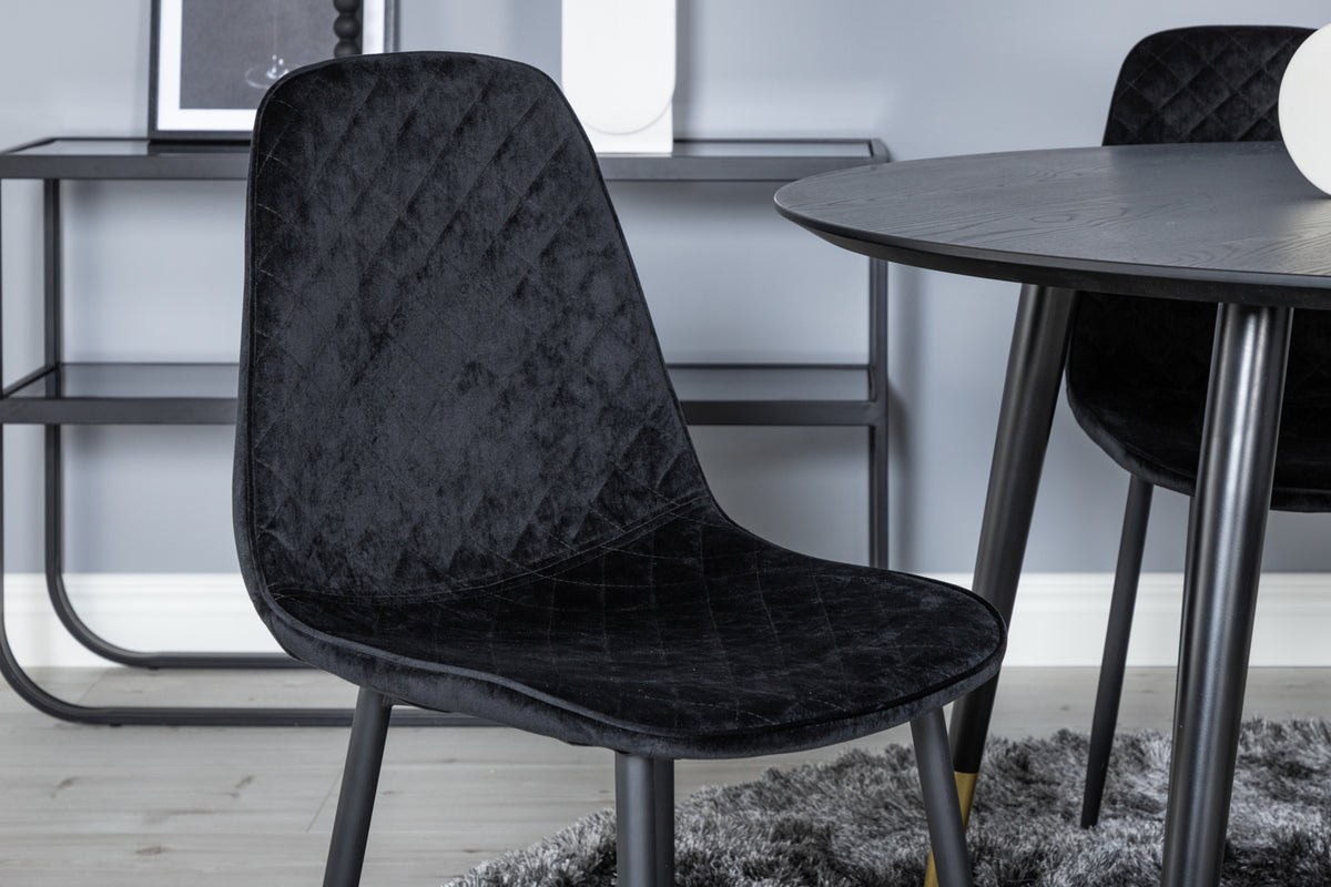 Venture Design Dipp & Polar Runda Matbord ⌀115 Svart + Matstolar 2-pack Svart