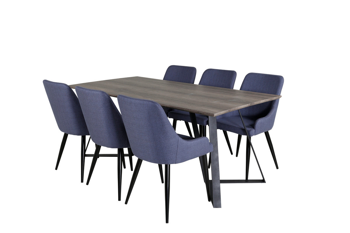 Venture Design Plaza & Marina Matstolar Blå + Matbord 90x180