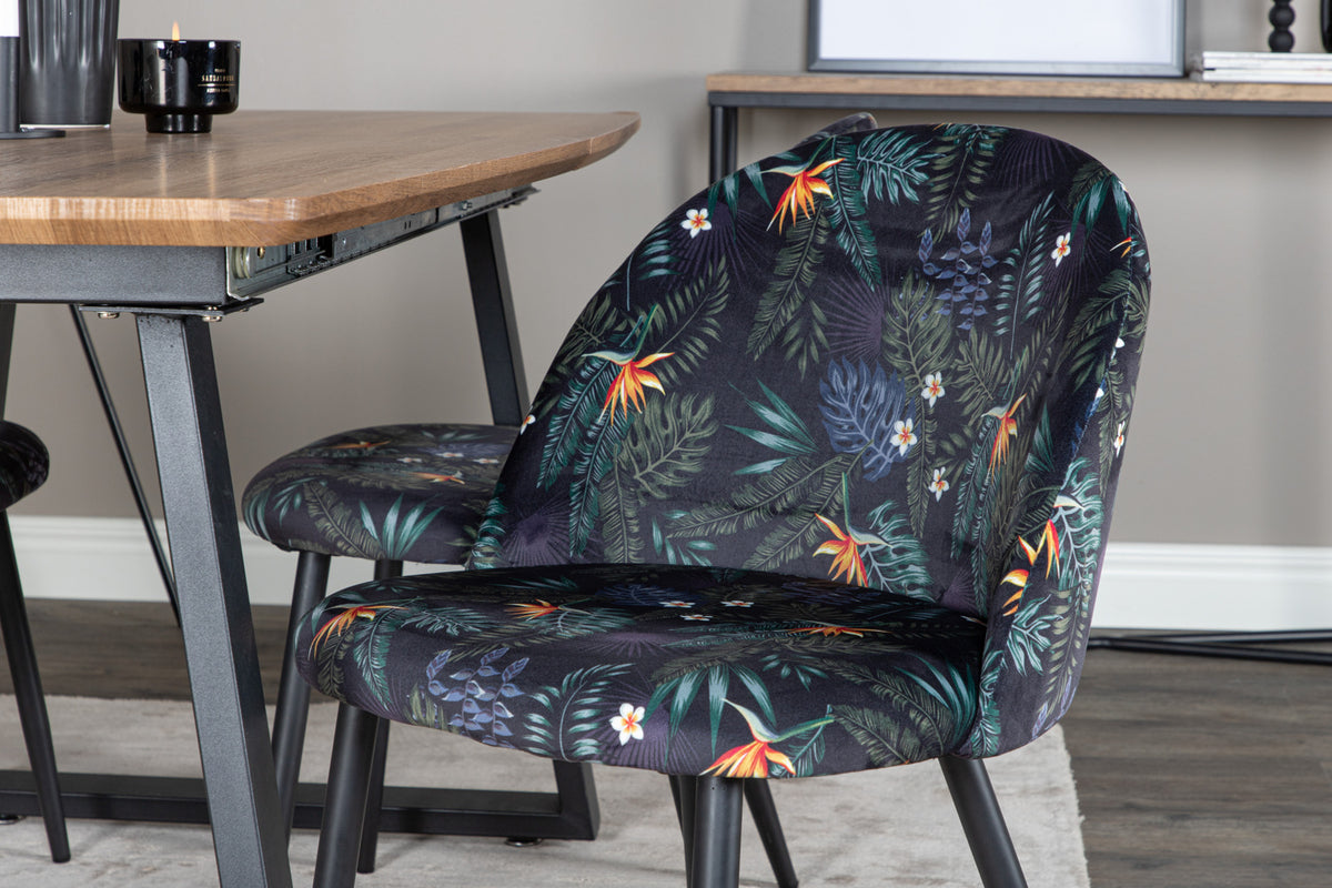 Venture Design Velvet & Inca Matstolar Svart + Matbord 85x160