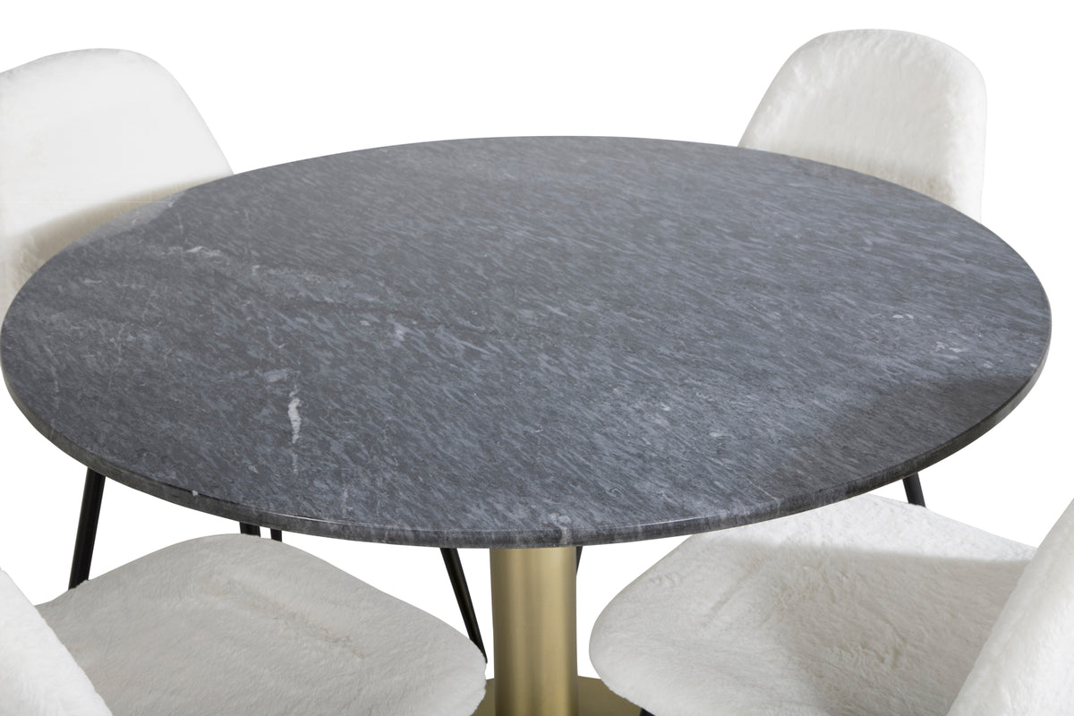 Venture Design Polar & Estelle Matstolar Vit + Matbord ⌀106
