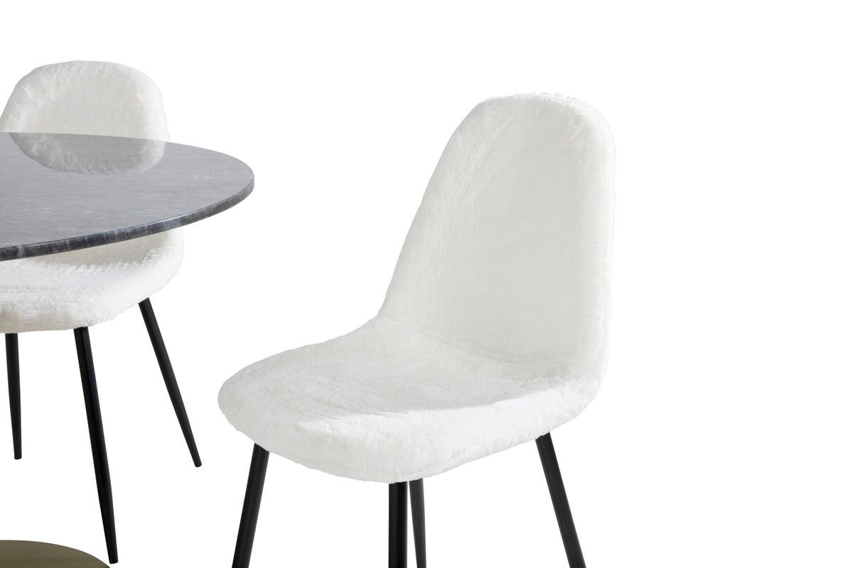 Venture Design Polar & Estelle Matstolar Vit + Matbord ⌀106