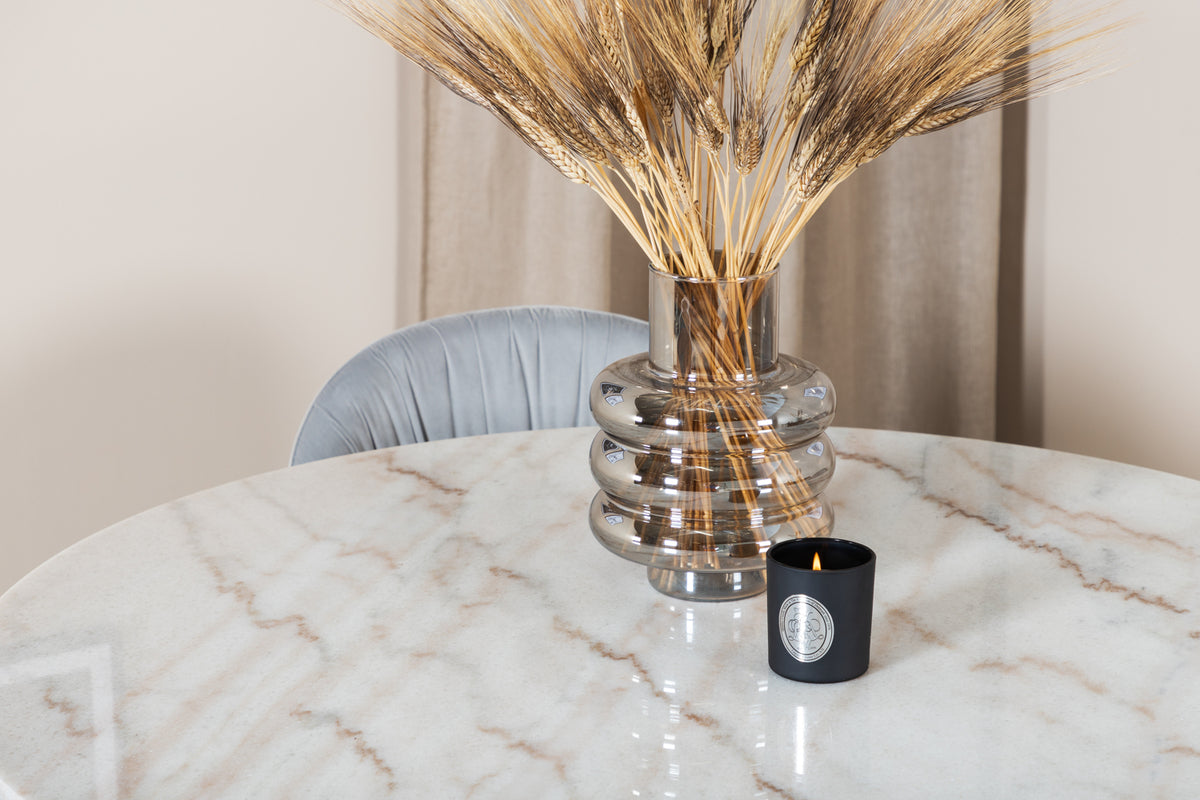 Venture Design Wrinkles & Estelle Matstolar Grå + Matbord ⌀106
