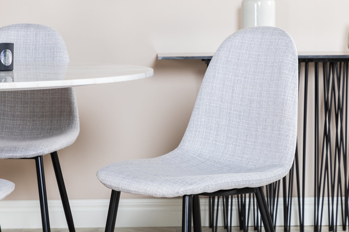 Venture Design Polar & Estelle Matstolar Grå + Matbord ⌀106