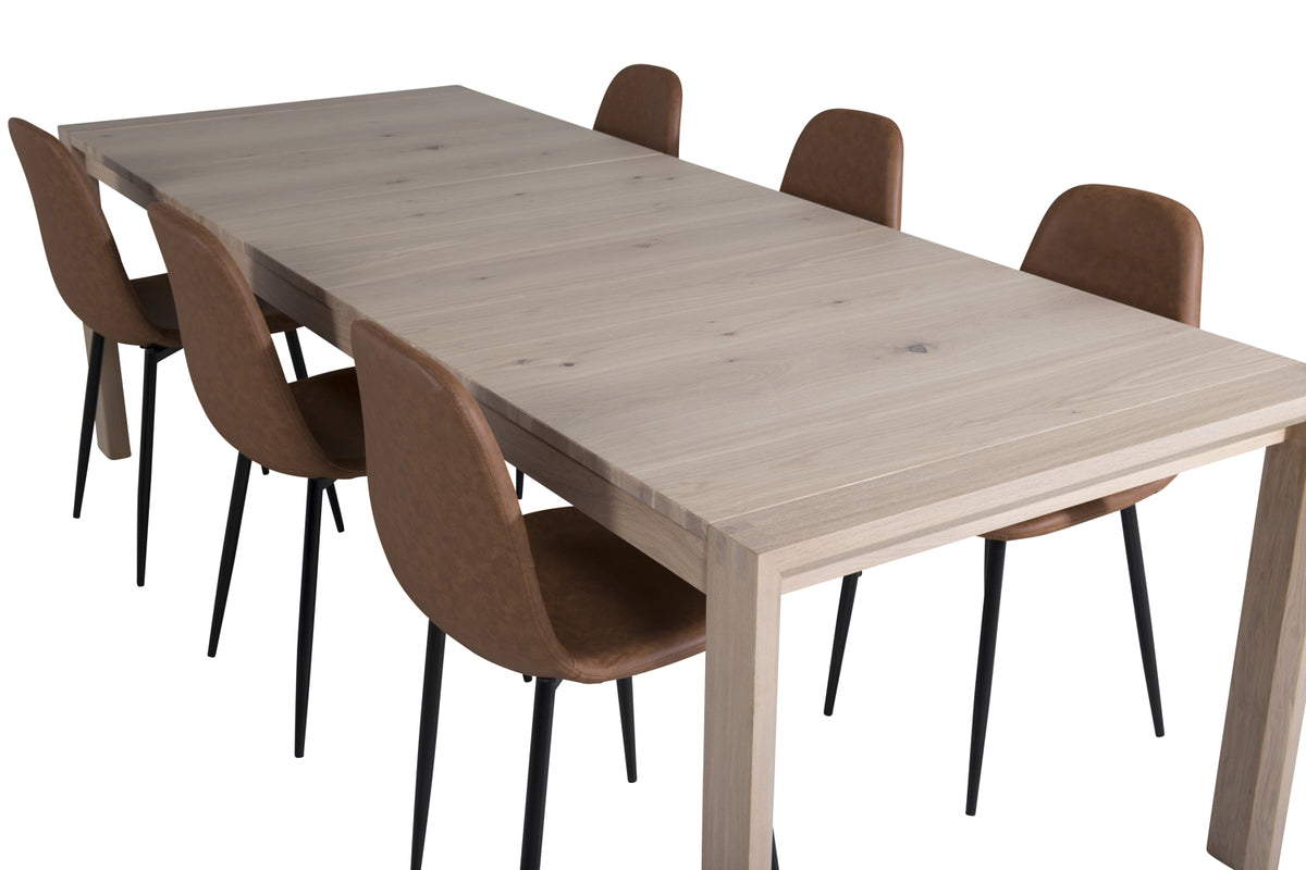 Venture Design Slider & Polar Matbord 250*95*75 + Matstolar Brun