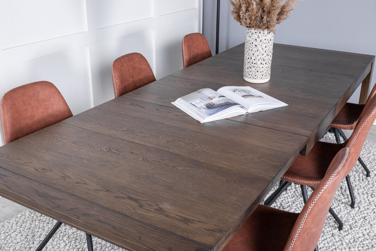 Venture Design Slider & Polar Matbord 250*95*75 + Matstolar Brun