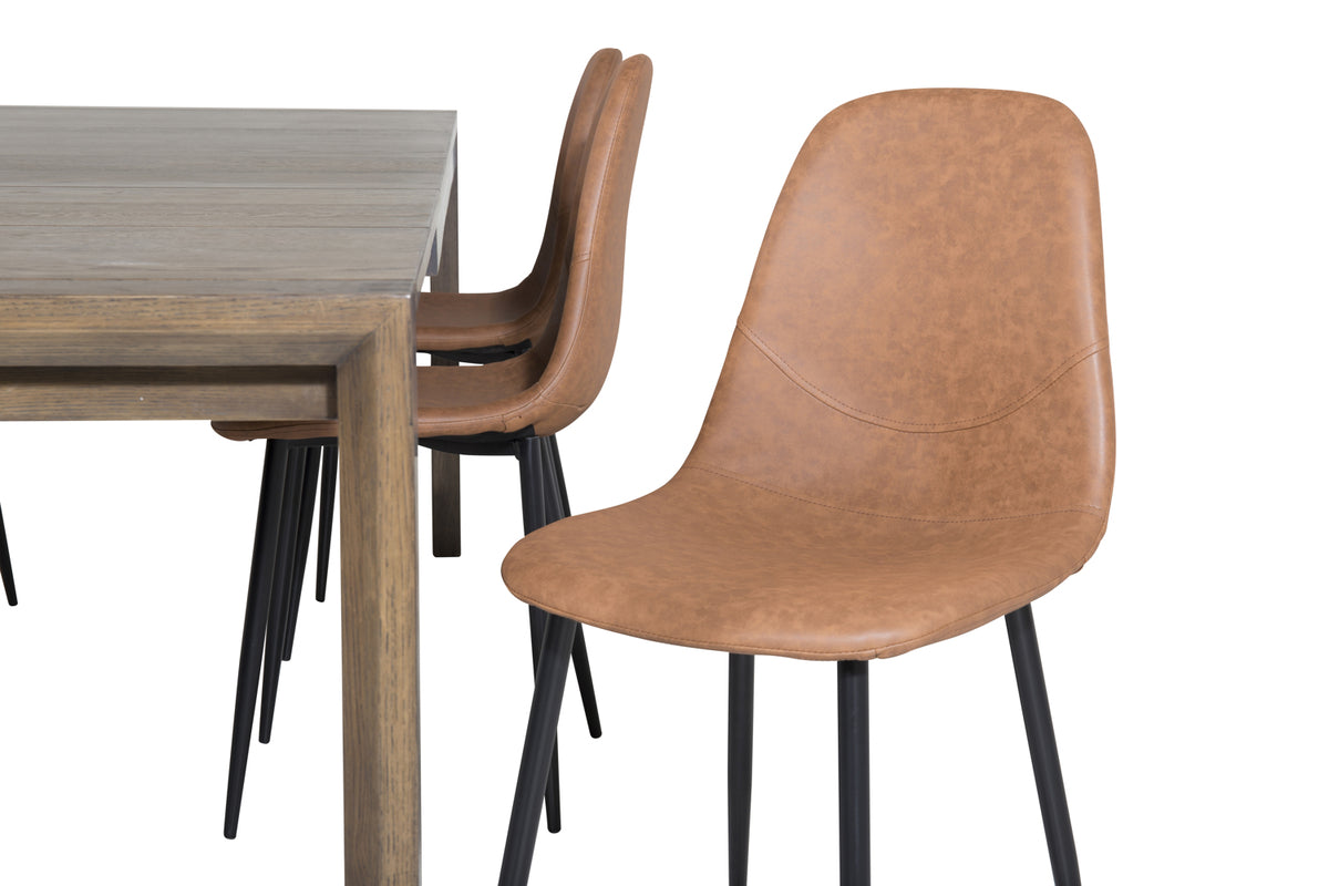 Venture Design Slider & Polar Matbord 250*95*75 + Matstolar Brun
