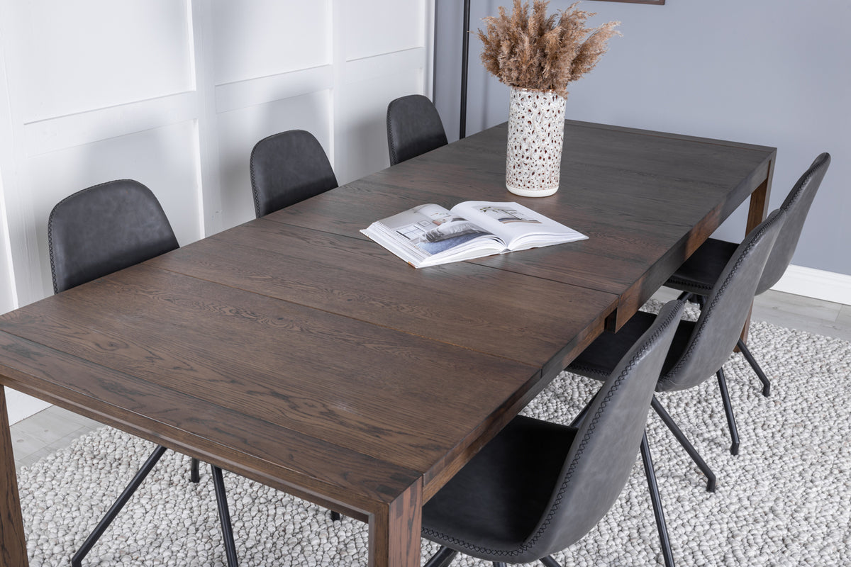 Venture Design Slider & Polar Matbord 250*95*75 + Matstolar Svart