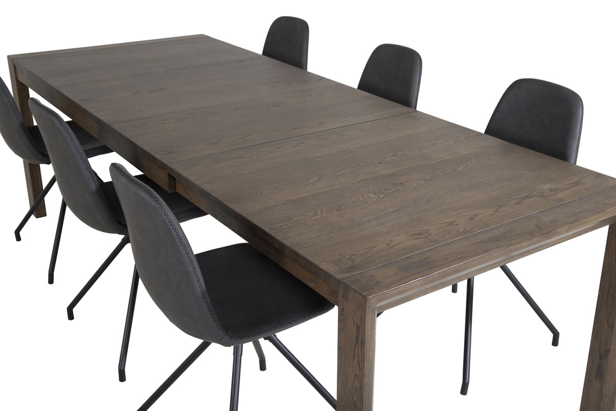 Venture Design Slider & Polar Matbord 250*95*75 + Matstolar Svart