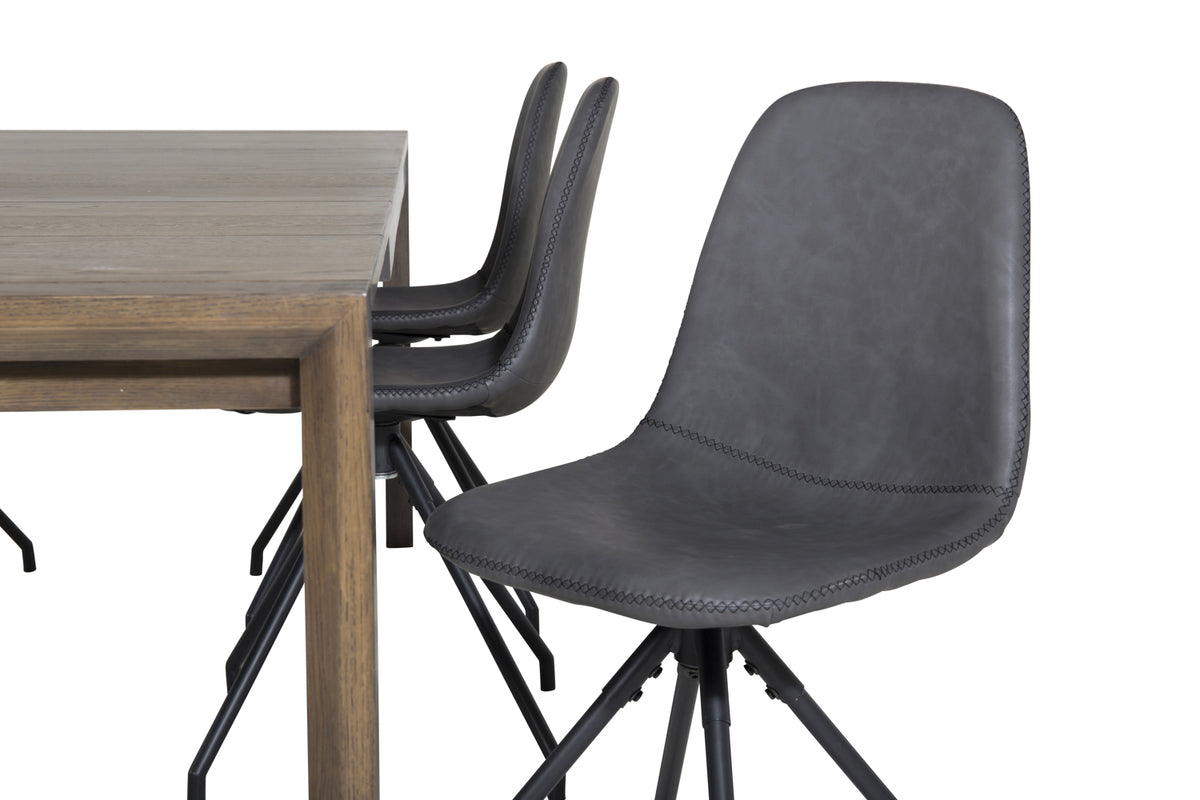 Venture Design Slider & Polar Matbord 250*95*75 + Matstolar Svart