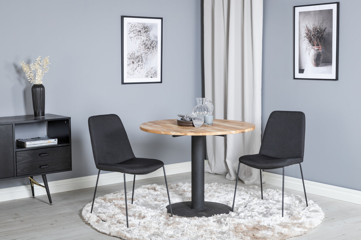 Venture Design Muce & Cirebon Matstolar Svart + Matbord ⌀100
