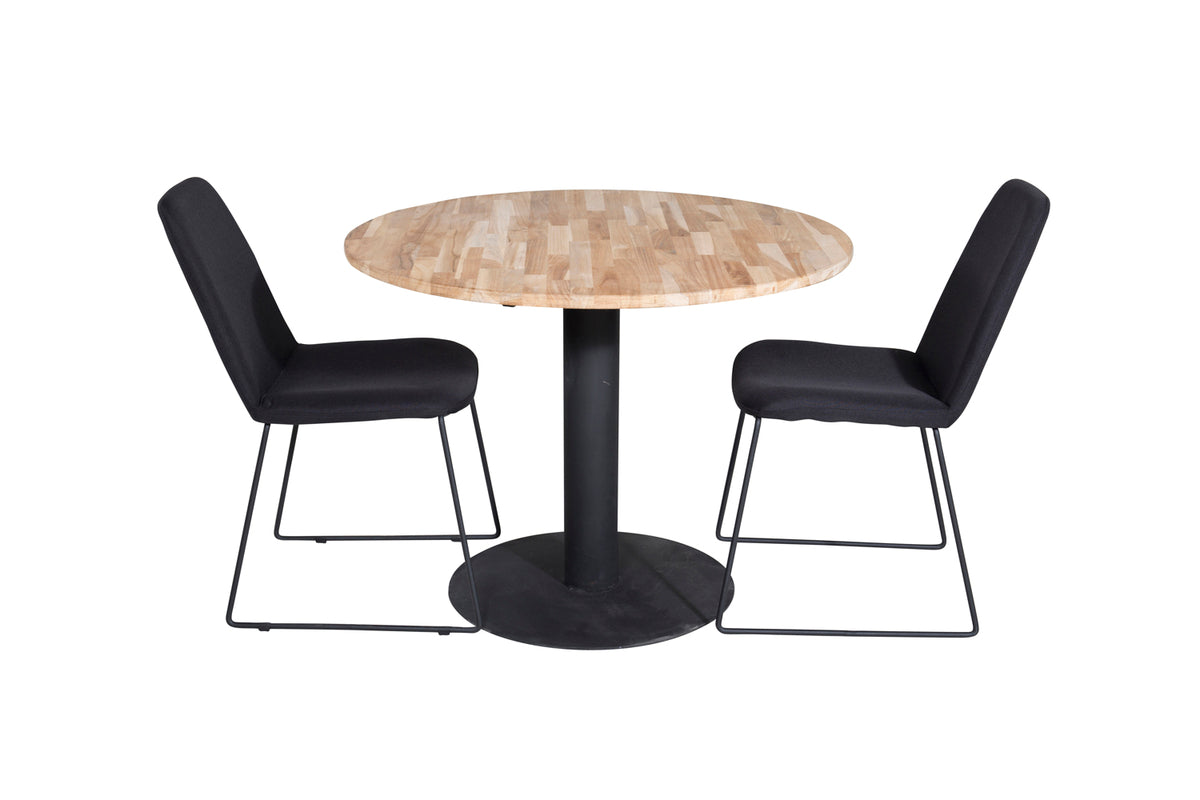 Venture Design Muce & Cirebon Matstolar Svart + Matbord ⌀100