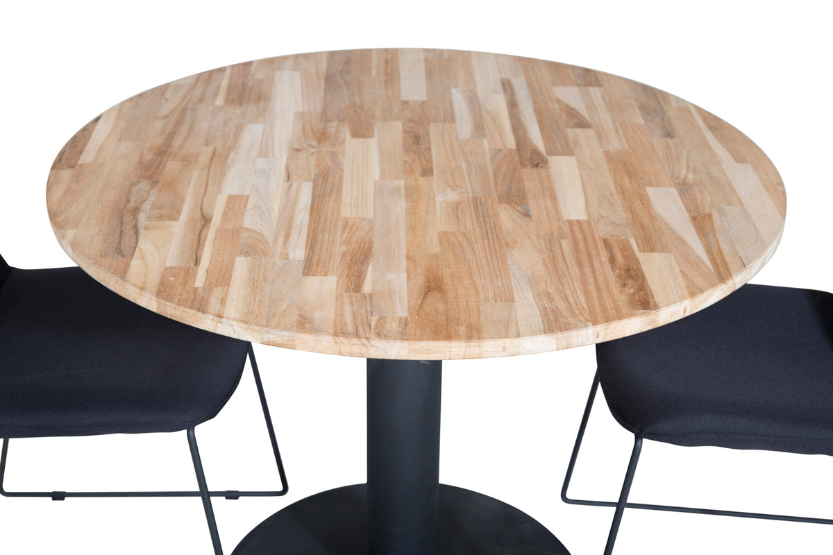 Venture Design Muce & Cirebon Matstolar Svart + Matbord ⌀100