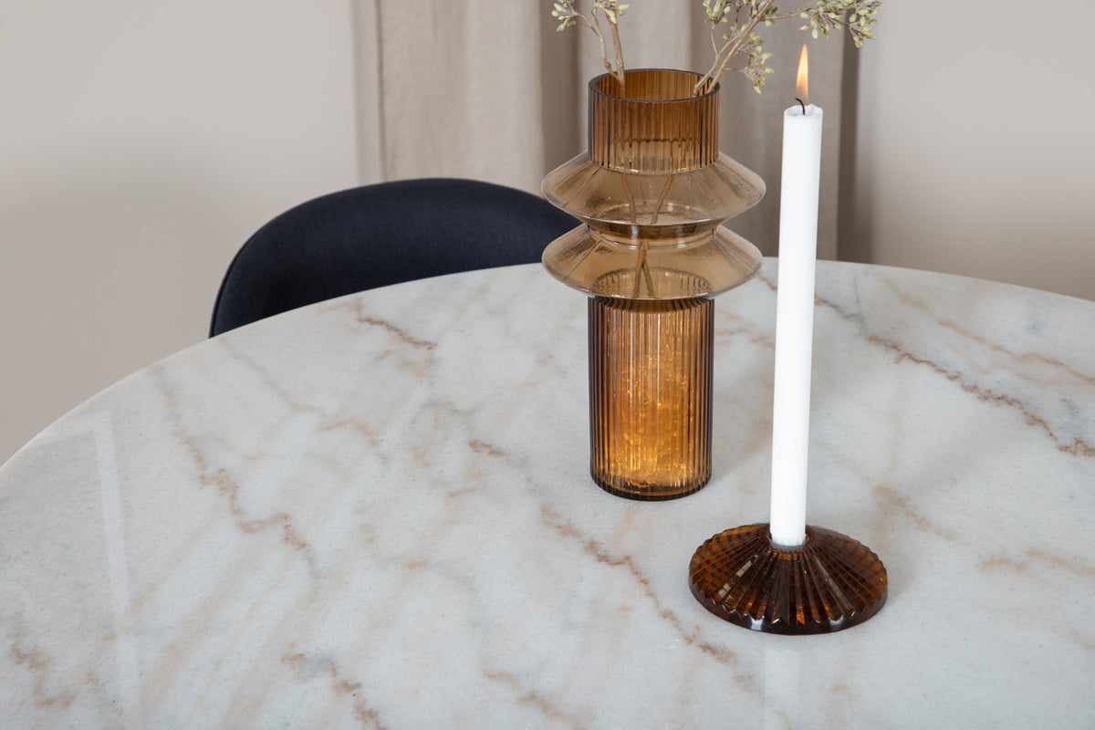 Venture Design Velvet & Estelle Matstolar Svart + Matbord ⌀106