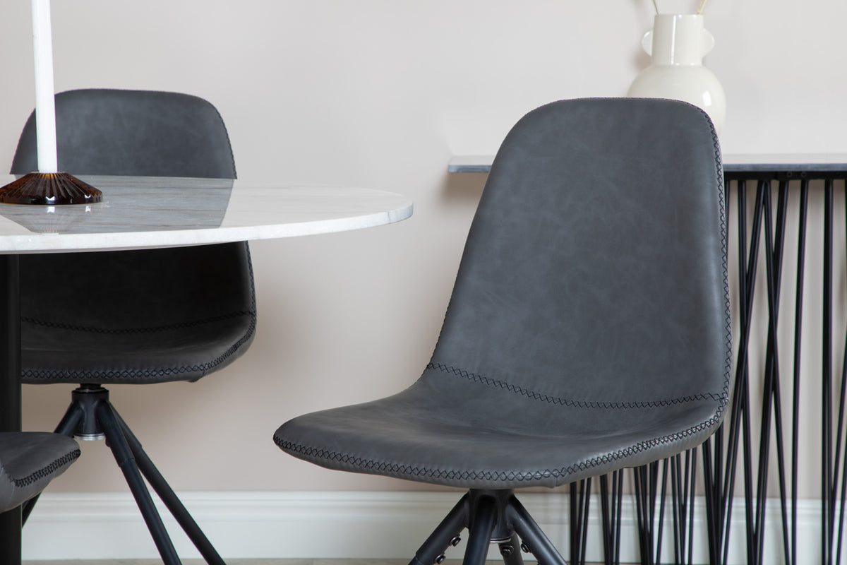 Venture Design Polar & Estelle Matstolar Svart + Matbord ⌀106