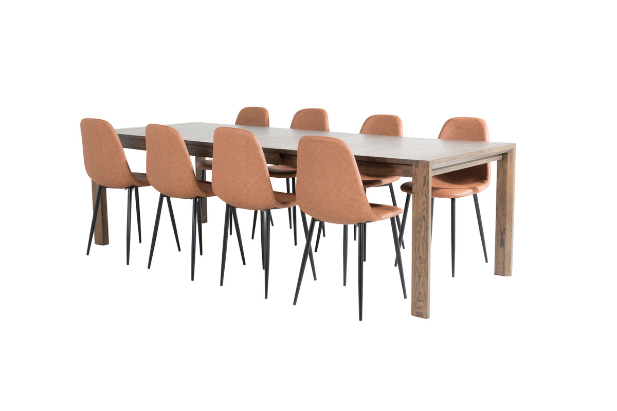 Venture Design Slider & Polar Matbord 250*95*75 + Matstolar Brun