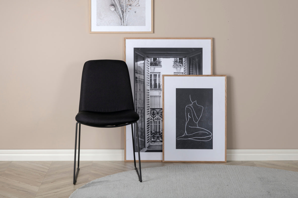 Venture Design Slider & Muce Rektangulära Matbord 170 x 95 Natur + Matstolar 2-pack Svart
