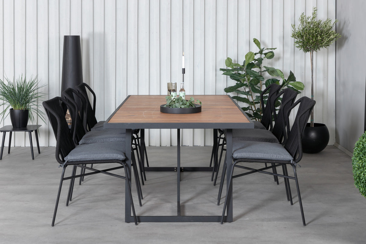 Venture Design Julian & Khung Matstolar Svart + Matbord 200x100