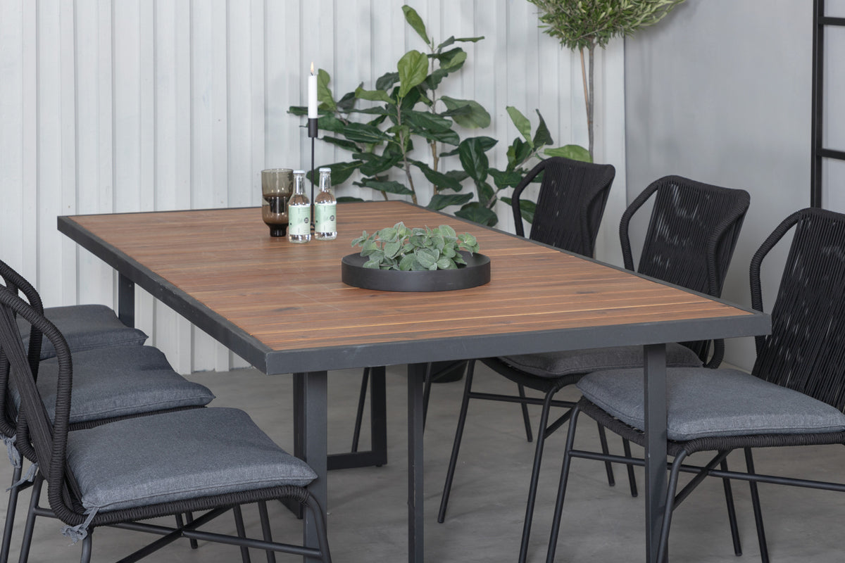 Venture Design Julian & Khung Matstolar Svart + Matbord 200x100
