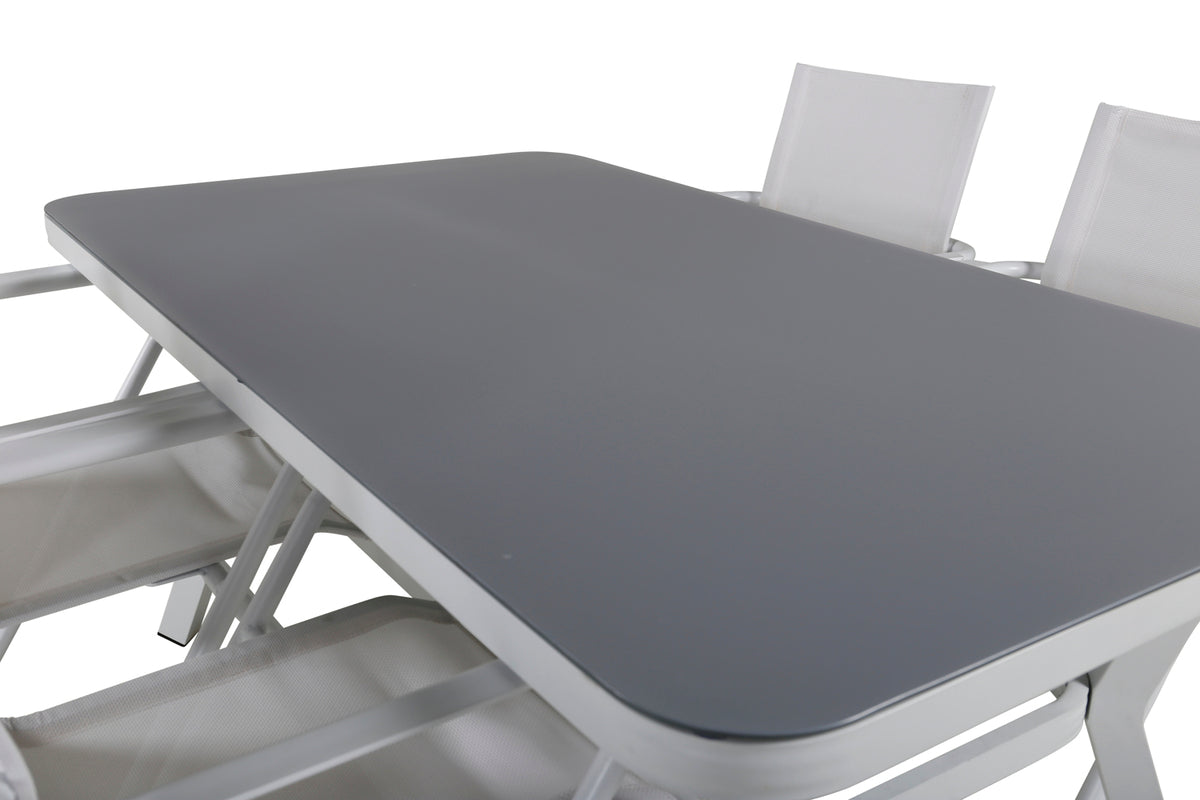 Venture Design Virya & Alina Matbord 160 x 90 + Matstolar Vit